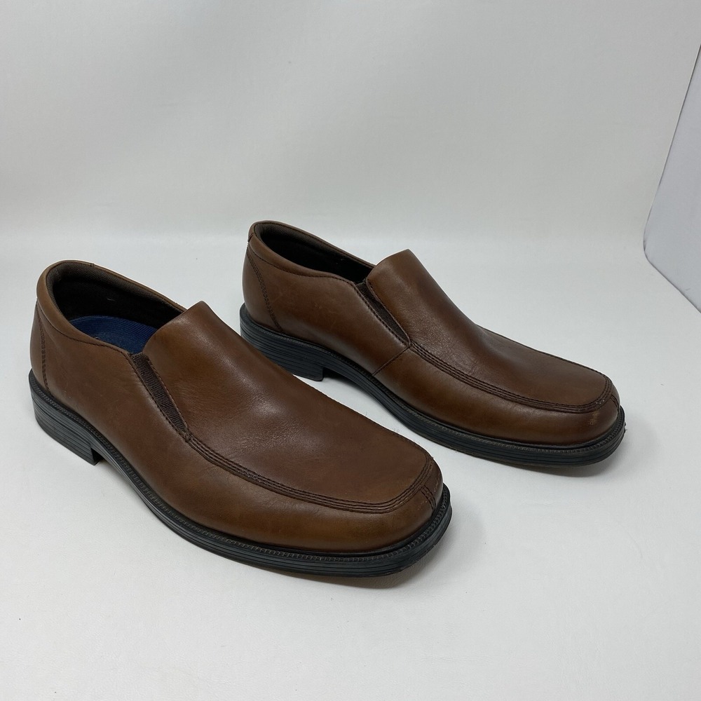 Capital by Rockport Brown Leather Slip-On Loafers Dress Shoes Size 11.5 APM77215